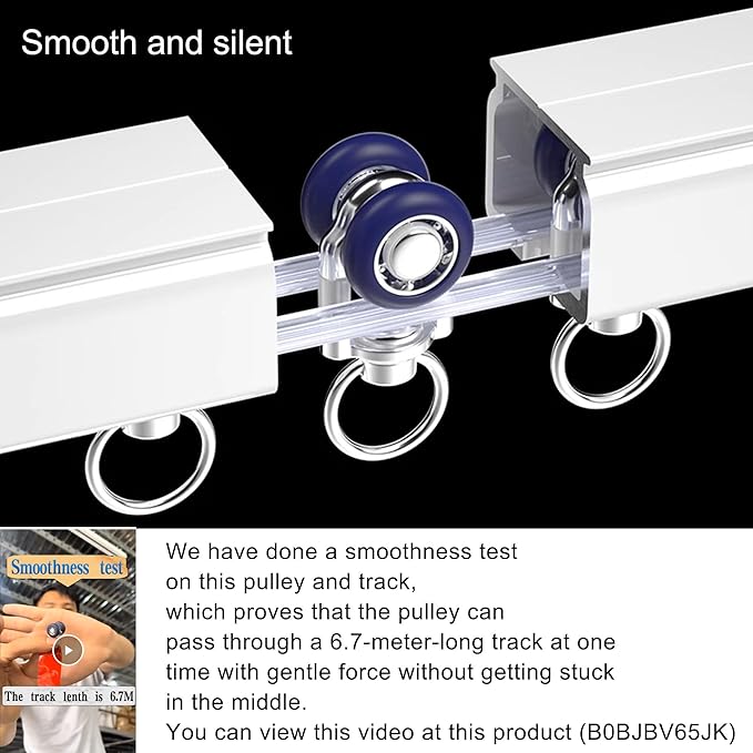 Ceiling Curtain Track Ceiling Mounted Curtain Rail for Curtains, Drapes, and Room Dividers Ceiling or Wall Mount Curtain Track Room Divider-Sliding Curtain Rail for Living room (white, 2m)