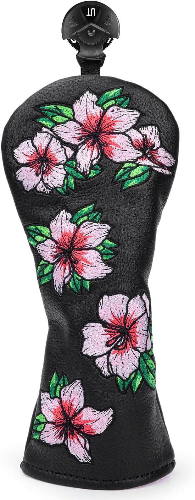 Golf Headcovers Embroidery Driver Cover Fariway Wood Headcover Hybrid Head Covers Leather Golf Club Covers for Most Brand,Black