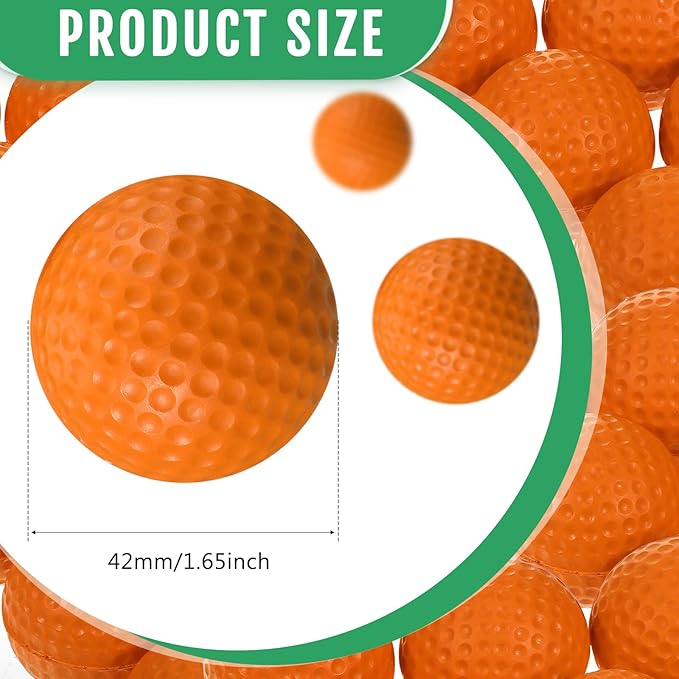 Junkin 24 Pcs Foam Golf Practice Balls Realistic Feel and Flight Training Sport Balls Elastic Soft Foam Golf Balls for Indoor or Outdoor Backyard Training