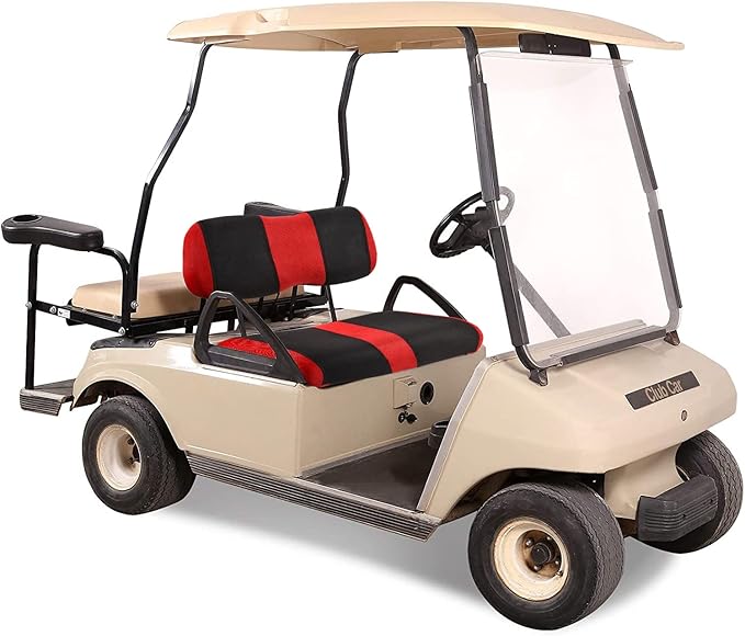 Golf Cart Washable Seat Cover Kit, 2 Passager Front Seat Covers Fit for Club Car DS OEM Ordinary Seat Cushion