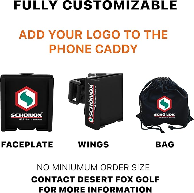 DESERT FOX GOLF Phone Caddy – Adjustable Golf Cart Phone Holder with Secure Strap for Hands-Free GPS & Golf Apps – Universal Fit