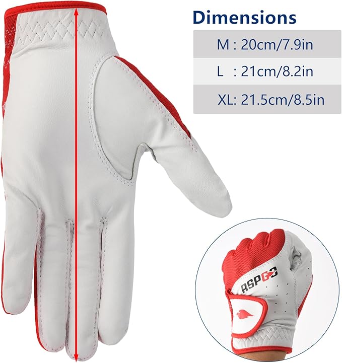 Men's and Women's Single Pack Left - Handed Breathable Golf Gloves Crafted from All - Premium Soft Cabretta Leather for Enhanced Grip and Durability