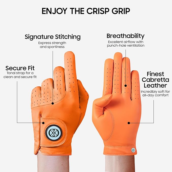 CLAPLEY Women’s Golf Glove – Premium Cabretta Leather with Magnetic Ball Marker, Breathable Design, Good Elasticity, Precious Gift for Golfers, Super Soft Feel, Left and Right Hand, Secure Fit