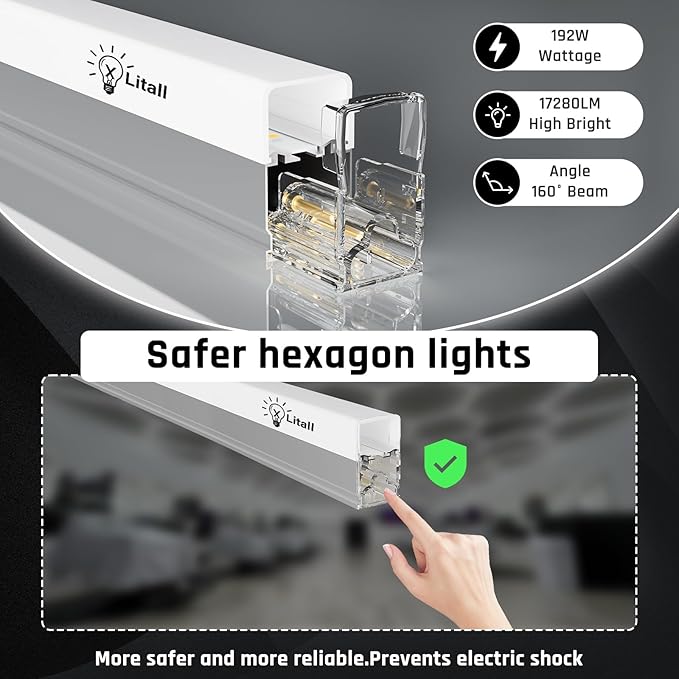 Hexagon Garage Lights - Hexagon LED Lights, 25 Pack 6500K Super Bright Auto Repair Ceiling Lights for Garages, Workshops, Warehouses, Gymnasiums, Shops, Auto Body Shops