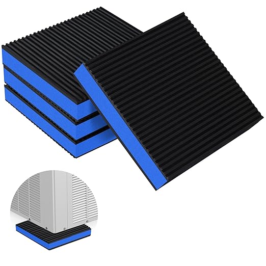 ToLanbbt 4 Pack Anti Vibration Pads for Washing Machine 6"x6", 7/8"T EVA Mechanical Damping Vibrating Sound Isolation Pad Rubber Isolator Mat for Compressor, Air Conditioner, Washer, Dryer, Treadmill