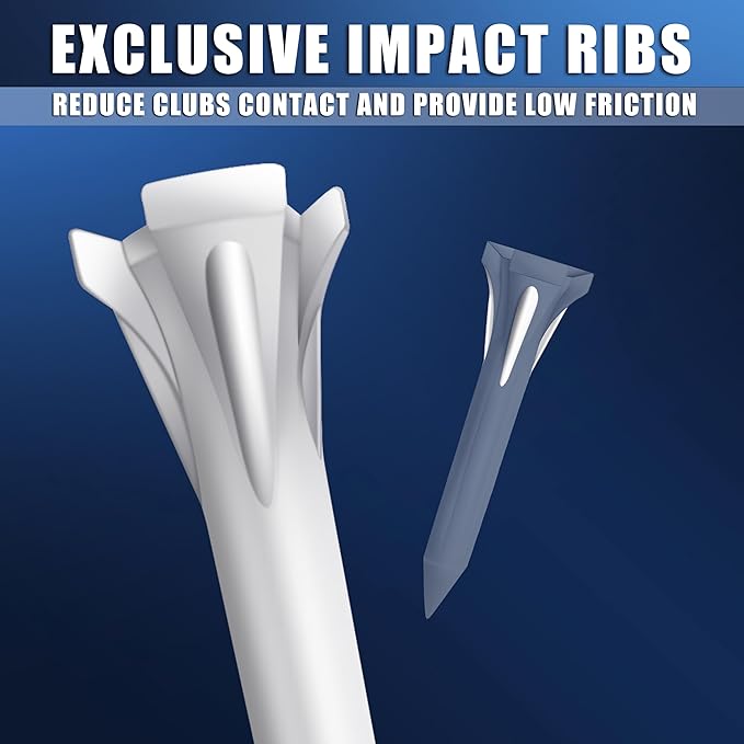 CHAHMPKEY Premium 3-Prong Plastic Golf Tees 3-1/4" 120 or 100 Pack- 40% Reduced Ball Contact with High Stability and Long Distance Performance Golf Tees Plastic