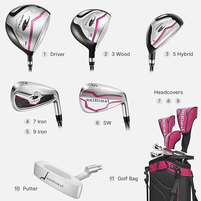 Women's Complete Golf Club Set with Golf Stand Bag Right-Handed 7/10/11 Clubs