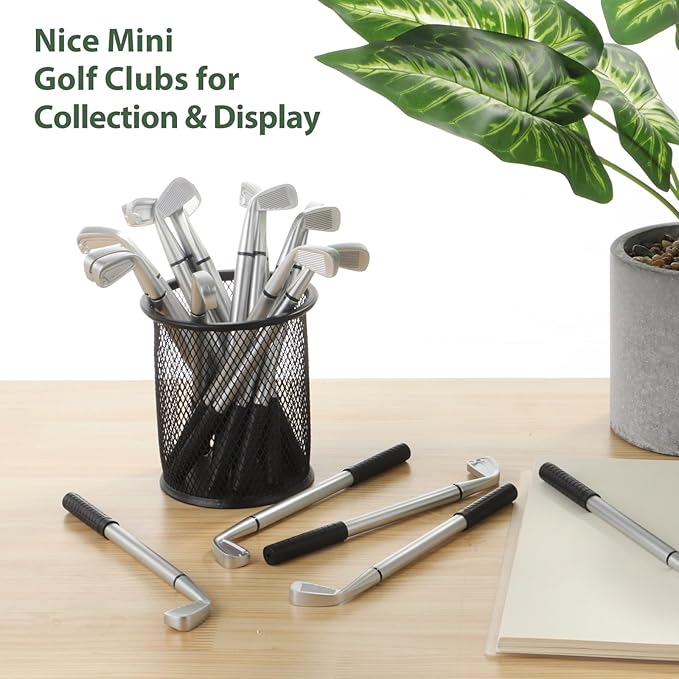 Lnrueg 50 Pcs Golf Ballpoint Pens, Bulk Mini Golf Club Ballpoint Pens 1.0 mm, Decorative Golf Pens for School, Office, Souvenirs, Golfing Club Props, Funny Sports Writing Pens. Black Ink