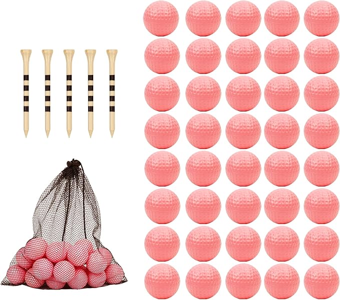 40 Pack Foam Golf Practice Balls - Realistic Feel and Limited Flight Training Balls for Indoor or Outdoor