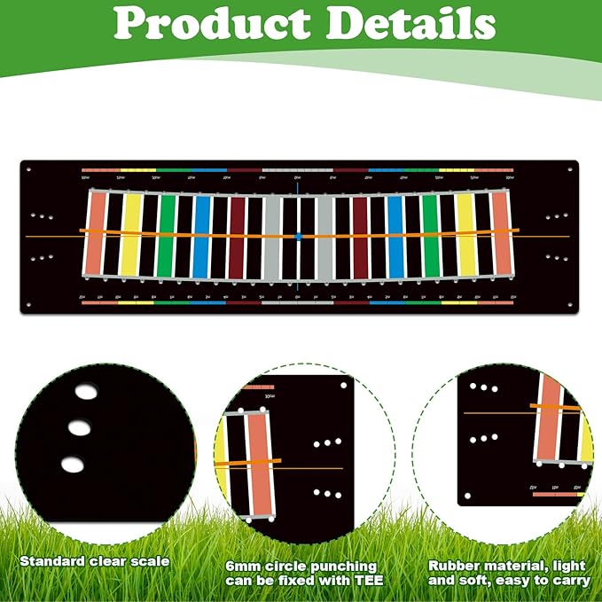 Golf Putting Mats Practice Indoor 30 x 8.27 Inch Golf Putting Practice Training Aid Alignment Track Green Mat Exercise Putter Training Supplies