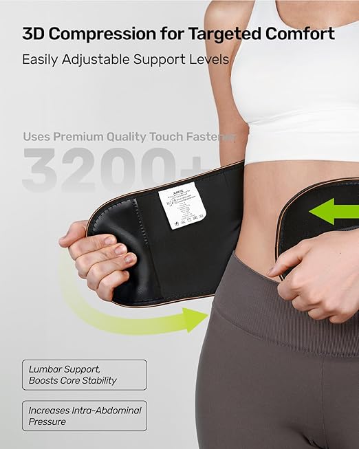 Lower Back Brace for Women, Back Belt Support for Men with 8 Stays, Soft Lumbar Support with Full Protection, Orange Size XL