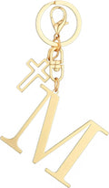 Gold Initial Keychain for Women A-Z Letter Cross Keychains Alphabet Key Chain bag Accessories Gift for Christian
