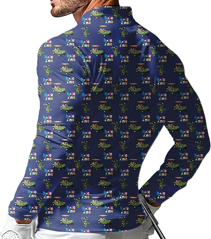 Men's Long Sleeve Golf Shirt Quick Dry 3 Button Work Fishing Outdoor Casual Collar Shirt