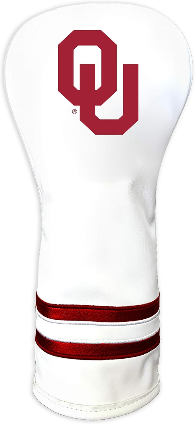 Team Golf NCAA White Vintage Fairway Golf Club Headcover, Form Fitting Design, Retro Design