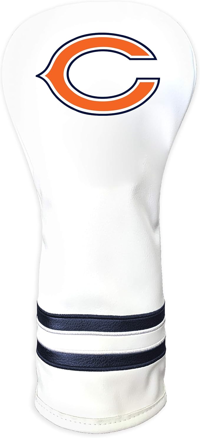 Team Golf NFL White Vintage Fairway Golf Club Headcover, Form Fitting Design, Retro Design