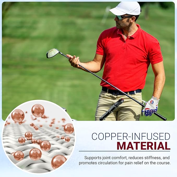 Men's Right and Left Handed Golfers Golf Glove – Advanced Compression for Muscle Support, Joint Relief Gloves – USA