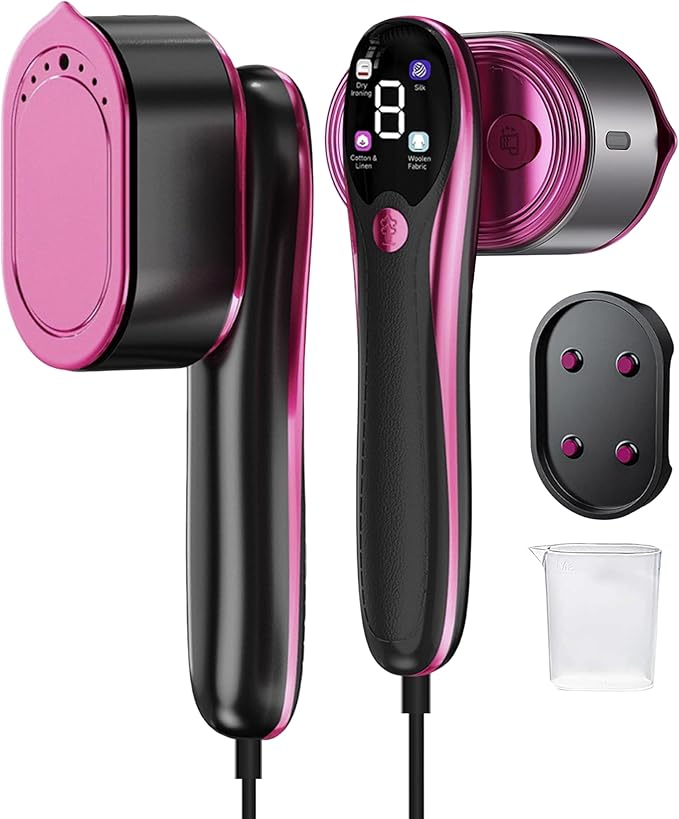 Travel Steamer for Clothes,12s Heat up,Multi-level Adjustment,2-in-1 Handheld Portable Small Garment Steamer Iron,Ceramic Rapid-Heating Panel,Travel & Home,110-120V