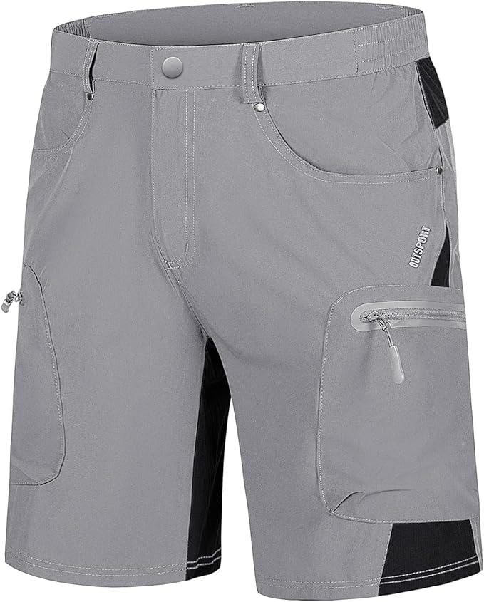TACVASEN Men's Hiking Cargo Shorts 10" with Zipper Pockets Quick Dry Casual Stretch Golf Work Short Outdoor Summer