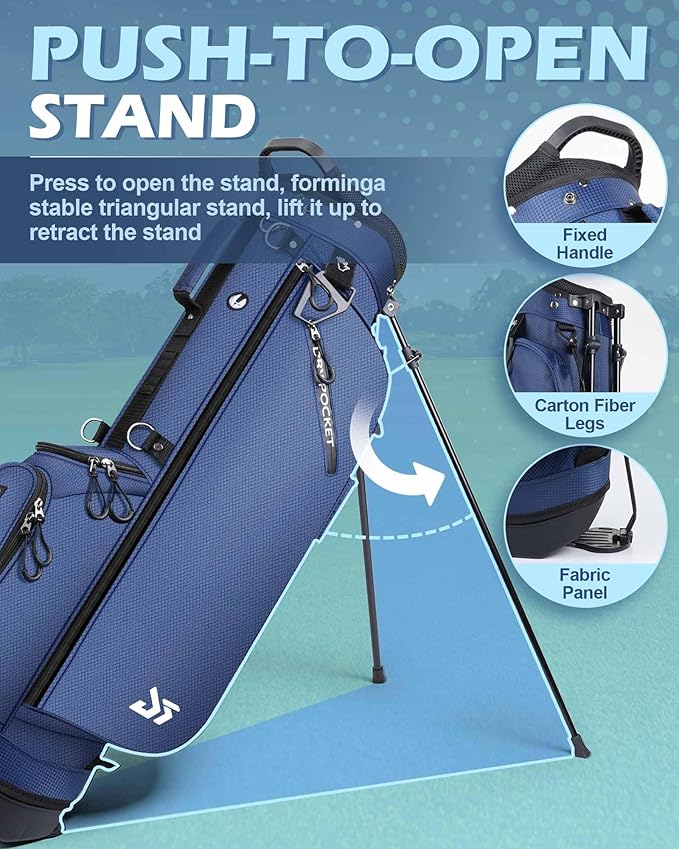 Golf Stand Bag – 2025 Upgraded Version with Cooler Pocket, Glove Patch & Tee Holder, Lightweight Sunday Golf Bag for Men & Women
