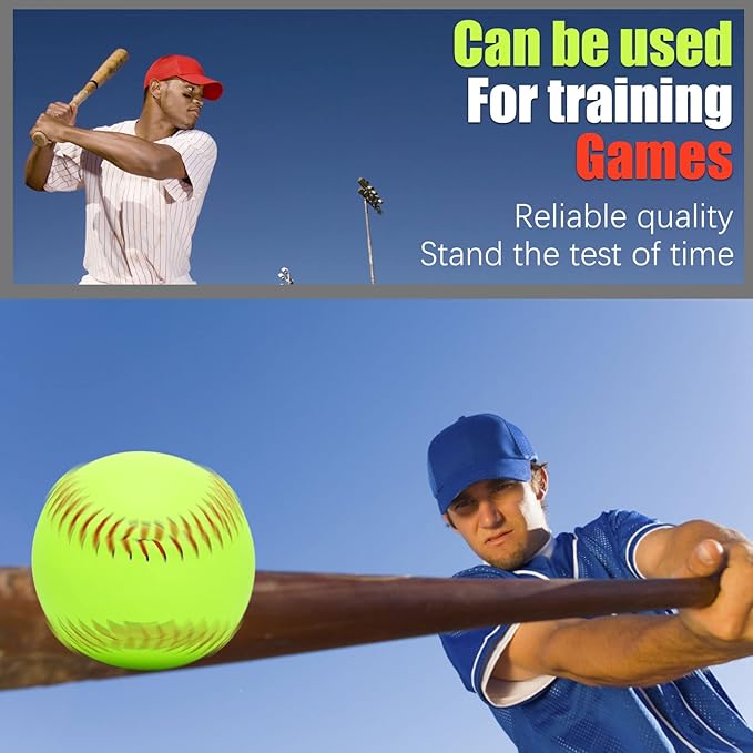 Practice Softballs - 12 Inch Fastpitch Softballs, Official Size and Weight，Soft Toss, Batting, Fielding, Hitting, Pitching