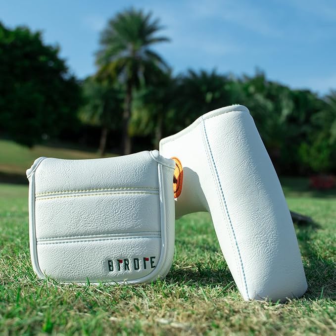 Golf Headcovers Elegant Embroidery Premium Leather Birdie Golf Driver Cover Fairway Hybrid Cover Blade Putter Cover Golf Mallet Putter Cover for OZ1 MEZZ 1 MEZZ1 MAX Putter