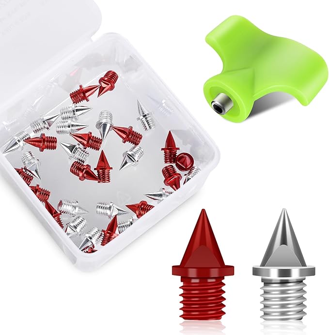 1/4 Inch Carbon Steel Track Spikes, 32 Pieces Lighter Weight Spikes Track Shoes, Each Nail Weighs Only 0.47 Grams, Used for Track and Field Sprinting or Cross Country
