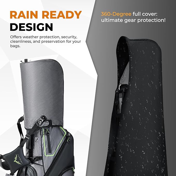 14 Way Dividers Golf Stand Bag Lightweight, Golf Bag for Men Women with Multiple Pockets, Dual Strap and Rain Cover Hood