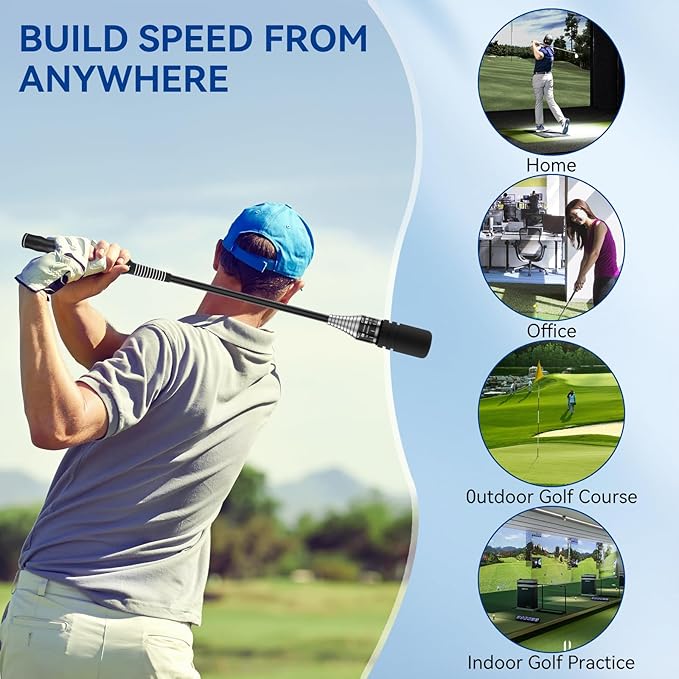New Upgrade Golf Swing Trainer, Golf Grip Trainer for Warm Up, Adjustable Speed Controller Training Aid for Right Handed Golfers, Golf Swing Aid with Ergonomic Grip, Indoor & Outdoor Use