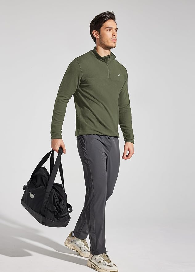 Willit Men's Fleece Pullover Winter Shirts Long Sleeve Quarter Zip Cold Weather Golf Hiking Casual Warm Shirts