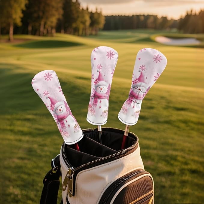 Golf Club Head Covers for Club Protective, Waterproof PU Leather Driver Fairway Wood Hybrid Head Cover