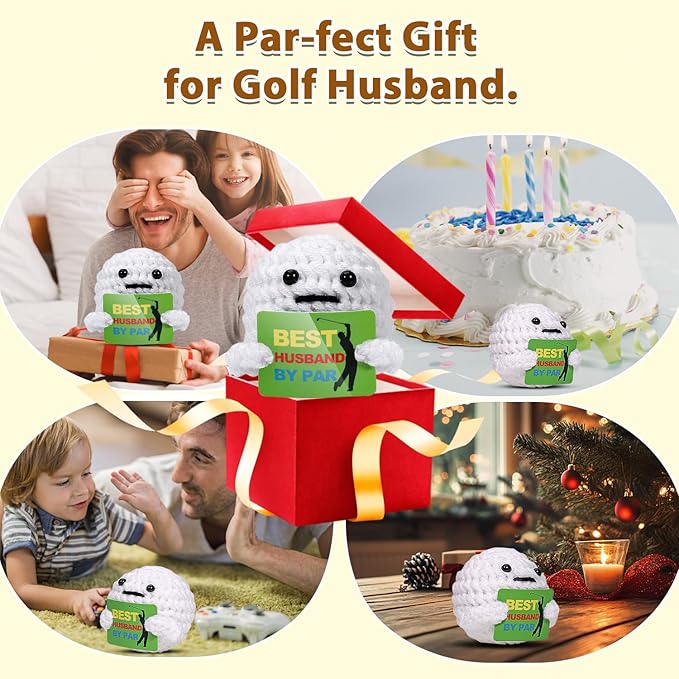 AICase Golf Gifts for Husband, Crochet Golf Ball Gag Gift Ideas Cool Stuff for Men Golfers Unique Birthday Valentine’s Day Anniversary Funny Fathers Gifts for Husband Him Christmas from Wife