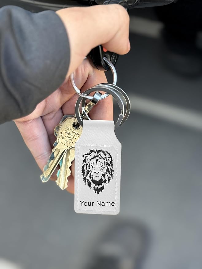 LaserGram Rectangle Keychain, Coat of Arms Germany, Personalized Engraving Included (White)