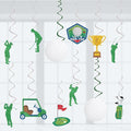 Golf Party Decorations Golf Birthday Hanging Swirls, Assembled and Ready to Use, Let's Partee Party Decor Supplies Boys Hanging Swirl Party Streamers 24pcs Golf Sports Themed Party Decor Banner