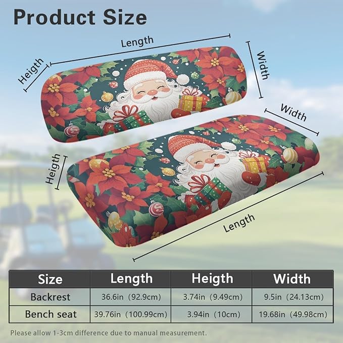 Fashion Print Golf Cart Seat Covers 2 Passenger Golf Cart Backrest Cover Golf Cart Seat Towel Gift for Friends