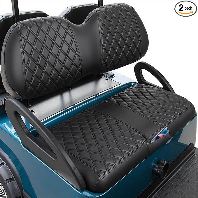 Club Car Precedent Seat Covers, Golf Cart Seat Covers for Precedent OEM Ordinary Seat-Thick Premium Marine Leather Custom Diamond Comfortable/Anti-Scratch/Anti-Fading/Easy to Install