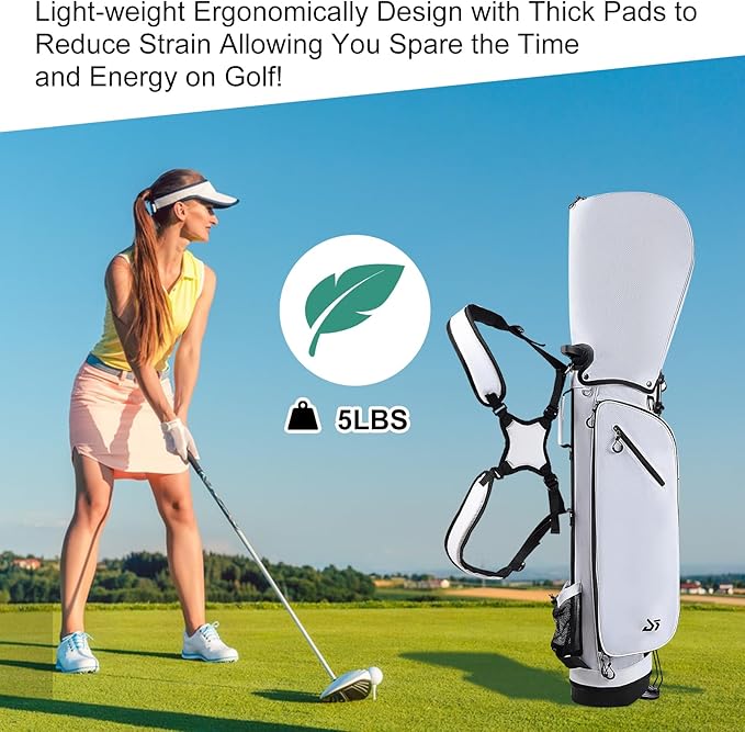 Golf Stand Bag – 2025 Upgraded Version with Cooler Pocket, Glove Patch & Tee Holder, Lightweight Sunday Golf Bag for Men & Women