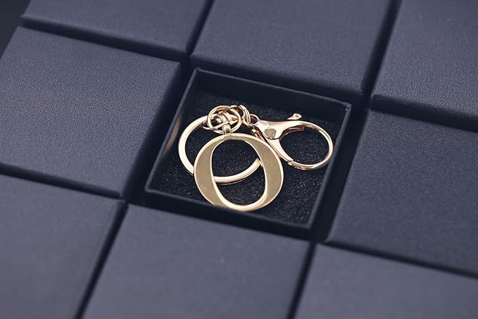 LAXPICOL Gold Letter A-Z Keychain for Women Bag Charms Purse Charms For Handbags Metal Alphabet Initial Letter Keychain