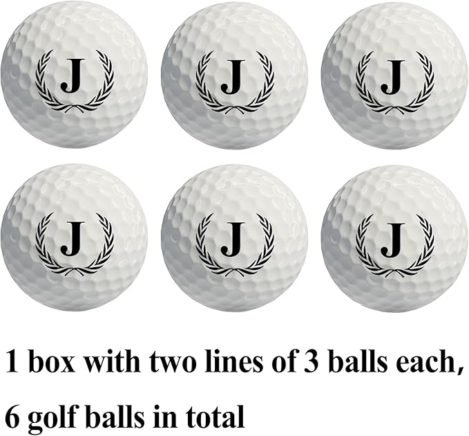 Golf Gifts for Men, Unique Initial on Personalized Golf Balls (6 Balls)