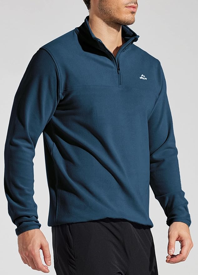 Willit Men's Fleece Pullover Winter Shirts Long Sleeve Quarter Zip Cold Weather Golf Hiking Casual Warm Shirts