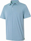 Mens Golf Shirt Moisture Wicking Dry Fit Performance Sport Short Sleeve Striped Golf Polo Shirts for Men