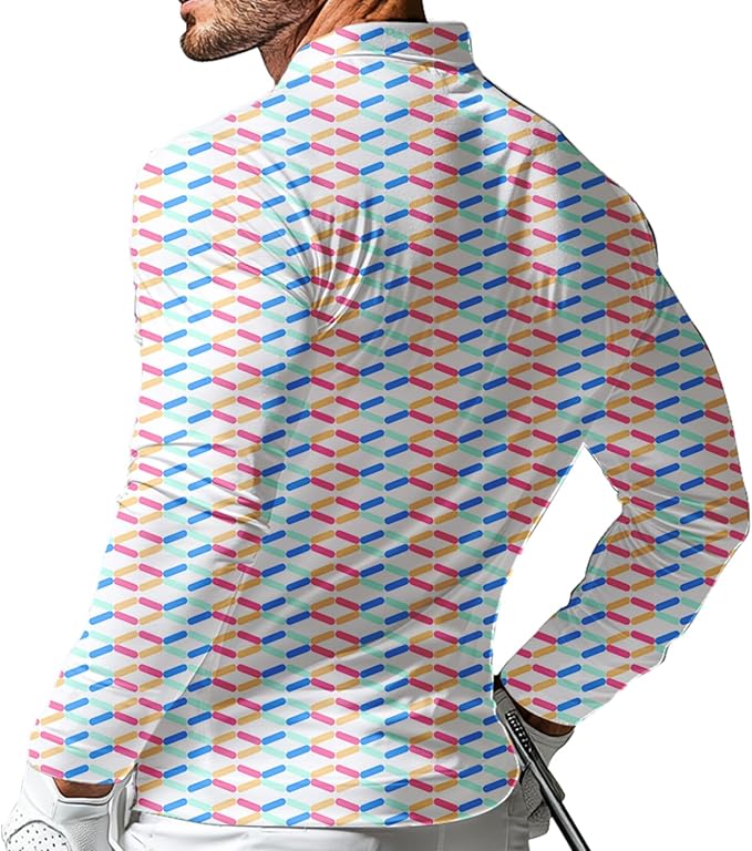 Men's Long Sleeve Golf Shirt Quick Dry 3 Button Work Fishing Outdoor Casual Collar Shirt