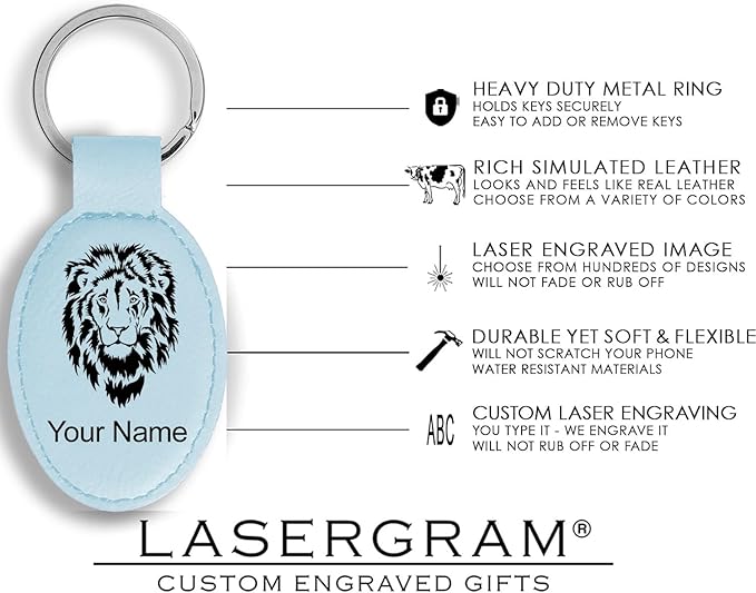 LaserGram Oval Keychain, Disc Golf, Personalized Engraving Included