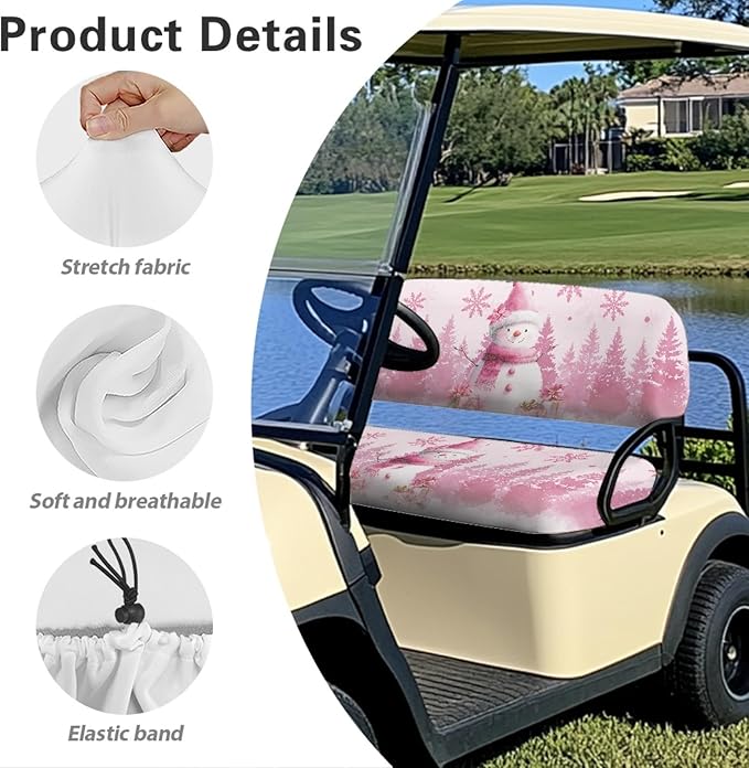 Fashion Print Golf Cart Seat Covers 2 Passenger Golf Cart Backrest Cover Golf Cart Seat Towel Gift for Friends