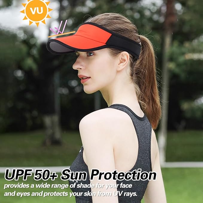 HH HOFNEN Sports Sun Visor Hats Men Women Foldable Brim Lightweight Packable Adjustable Visor Caps Running Golf Tennis