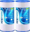 ICEPURE 5 Micron 10" x 4.5" Whole House Sediment Pleated Water Filter Replacement for GE FXHSC, Culligan R50-BBSA, Pentek R50-BB, DuPont WFHDC3001, W50PEHD, GXWH40L, GXWH35F for Well Water, 2PACK