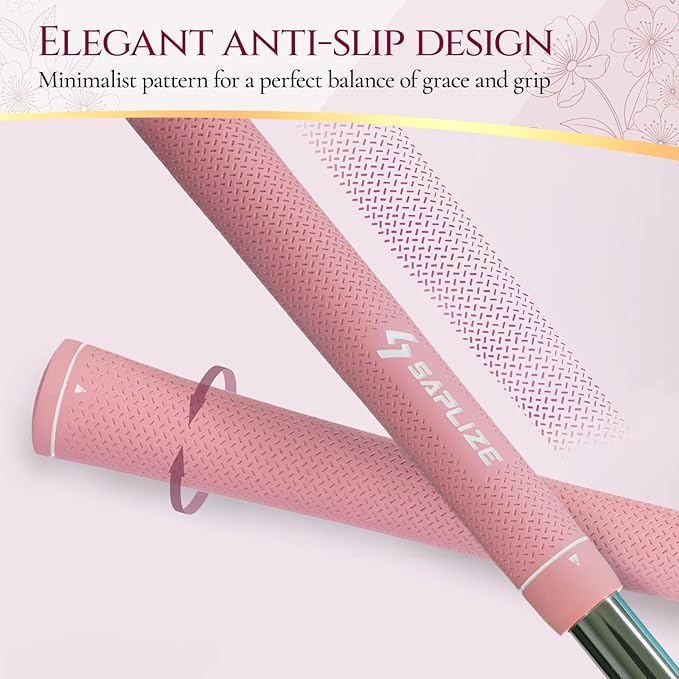 SAPLIZE Women’s Exclusive Golf Grips | Optimized Taper Design | Elegant Solid Color Series | Soft, Comfortable & Shock-Absorbing | Standard & Midsize, 13 Pack Golf Club Grip Kit for Women, Men & Juniors, CC02 Series
