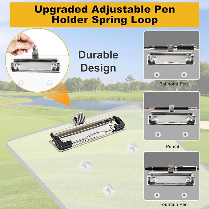 Golf Cart Scorecard Holder with Pen Holder on Golf Cart Steering Wheel for EZGO Club Car Yamaha Golf Carts（Note Do Not Include Golf Cart Steering Wheel