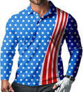 Men's Long Sleeve Golf Shirt Quick Dry 3 Button Work Fishing Outdoor Casual Collar Shirt