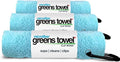 Caribbean Blue 3 Pack Golf Towel Set for Golf Bags with Clip, Plush Microfiber Nap Fabric, 16x16, The Original
