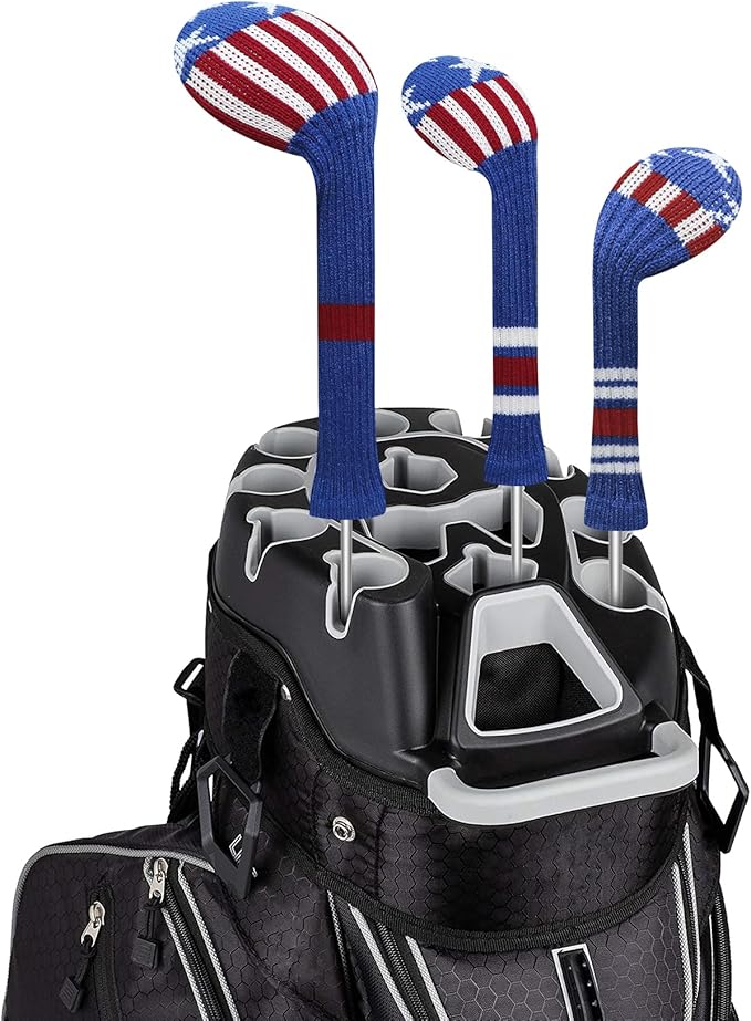 LeFeng 3Pcs Golf Club Covers, Knitted Golf Club Covers for 460cc Driver Fairway Woods and Hybrid